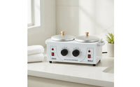 Double Depilatory Warmer Electric Double Pot Depilatory Heater Appliance Professional Adjustable Temperature for Estheticians