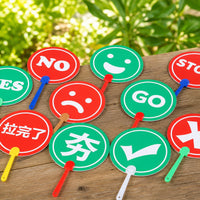 Visual Double-Sided Sign with Handle Lightweight Handheld Indicator Sign Yes No Paddle for Teachers