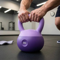 Even Surface Soft Kettlebell Comfortable Grip PVC Kettlebell Floor Protection Weight Training Tool Shock-Absorbing Base for Home Gym
