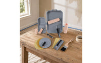 Painting and Sanding Kit Foam Roller Sleeves Wall Sanding Painting Set Wood Handle Brush Paint Tray Kit