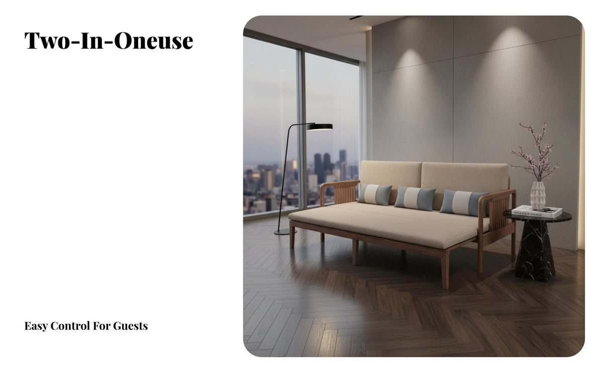 Wooden Frame Sofa Nordic design Upholstered Sofa Minimalist Design Living Room Seating for Families, Homeowners, Lounge Area