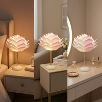 Floral Rose Table Lamp Corded Flower Table Lamp Elegant Warm for Bedside