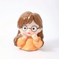 Cute Girl Piggy Bank Adorable Cartoon Piggy Bank Sculpted Ornament Practical for Bedroom
