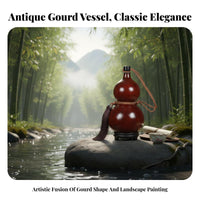 Natural Gourd Beverage Bottle With Carrying Cord Antique Design Gourd Bottle Portable Spirits Calabash Good Luck Symbol Home