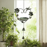 Heart Bird Feeder Decorative Hanging Bird Feeder Antique Green Rustic for Gardeners, Garden, Yard