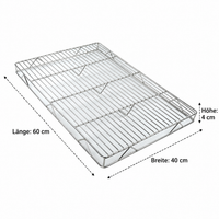 Stainless Steel Cake Cooling Rack, Grid Rack with 1.5cm Feet, Rectangular Cooling Rack for Baking, Roasting, Cooling, Polished