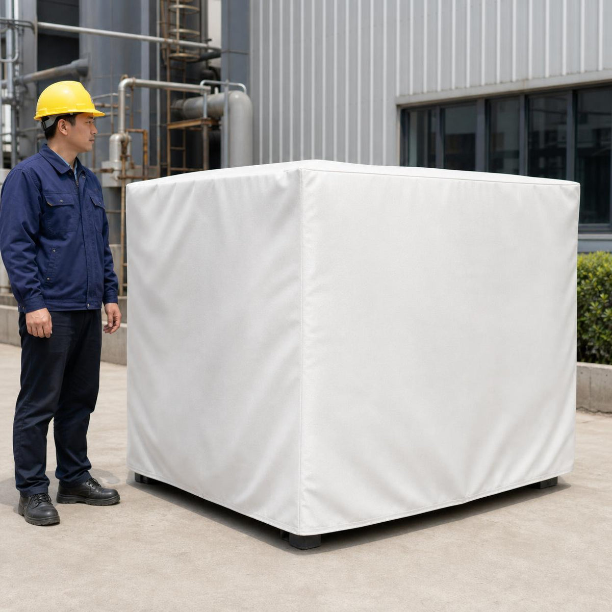 White Lawn Mower Cover, Riding Lawn Mower Cover for Outdoor Storage, Zero Turn Mower Cover Waterproof Dustproof Oxford Cloth