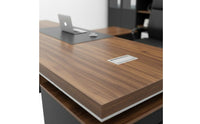Thickened Desktop Executive Office Desk Sturdy and Long-Lasting Large Executive Table Heavy-Duty Modern Office Desk with Cabinet Scratch Resistant for Executives, Managers, Study Room