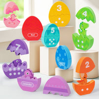 Dinosaur Egg Puzzle Child-Centered Number Color Matching Toy Fine Motor Skills Egg Matching Puzzle for Preschoolers, Kids, Home Education