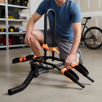 Two-Bike Rack with Wheel Trays Foldable Hitch-Mounted Cycle Rack Heavy-Duty Hitch-Mounted Bike Carrier for Journeyers