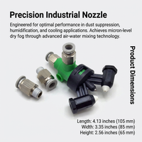 Stainless Steel Misting Nozzle, Industrial Humidifier Misting Nozzle, Agricultural Mist Spray Nozzle, Two Fluid Atomization Nozzle