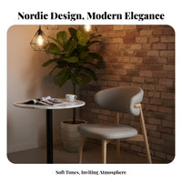 Nordic Design Upholstered Winged-Back Chair Minimalist Design Indoor Furniture Thickly Padded Accent Seat High-Density Foam Cushion for Business Owners, Homeowners, Seniors, Dining Room, Restaurant, Reading Nook, Dessert Shop