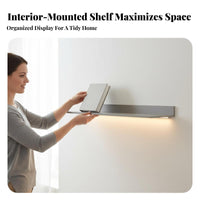 Minimalist Design Illuminated Floating Shelf Modern Design Illuminated Wall Rack Space-Saving Display Ledge for Interior Designers, Shop Owners, Living Room, Hallway, Bedroom, Office