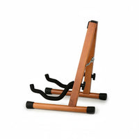Solid Wood Portable Wooden Instrument Holder Anti-Scratch Padding Wooden Guitar Stand Triangular Instrument Stand for Guitarists