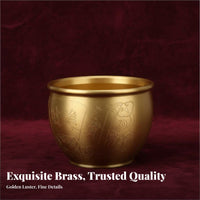 Brass Treasure Basin Auspicious Engravings Brass Treasure Bowl Feng Shui Wealth Bowl Fine Workmanship Feng Shui Wealth Pot