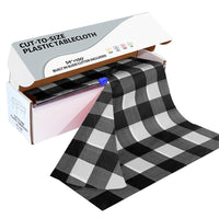 Disposable Plastic Tablecloth Roll - 54 inches x 100 feet with Cutter Box