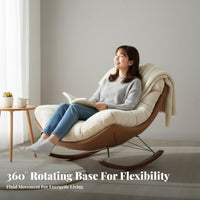 Modern Design Tufted Swivel Lounger Deep Cushioning Accent Chair Wide Seat Indoor Seating High-Density Cushion for Homeowners, Parents, Office Workers, Living Room, Bedroom, Balcony, Reading Nook