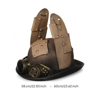 Black and Gold Steampunk Hat Headwear Structured Crown Steampunk Costume Hat for Adults