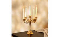 Decorative 5-Arm Candelabra Ornate 5-Arm Candle Holder Elegant Candelabra with Scroll Arms Vintage for Wedding Planners, Home Decorators, Dining Tables, Living Rooms