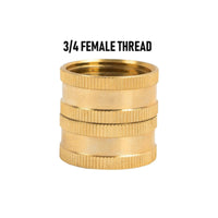 4 Pieces Knurled Brass Hose Connector with Washers Straight Female Hose Coupling Long-Lasting Hardware Strong for Gardeners, Homeowners