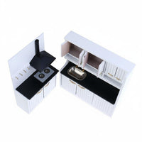 Dollhouse Kitchen Set High Detail Dollhouse Cooking Counter Wooden for Kids