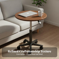 Modern Design Adjustable Round Pedestal Table Multi-Functional Adjustable Pedestal Table Hydraulic Lift Living Room Furniture Versatile for Home Workers, Apartment Dwellers, Homeowners, Bedroom