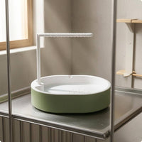Green and White Parrot Bath Basin Rounded Rectangular Bird Shower Bath Integrated Side Support Parrot Bathtub Clear Tube