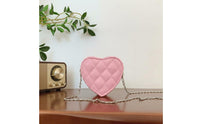 Parent-Child Matching Quilted Chain Purse Lightweight Chain Strap Lipstick Bag Easy to Clean Quilted Heart Bag Zipper Closure for Toddlers