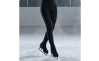 High Waistband Figure Skating Tights Opaque Fleece-Lined Skating Tights Reinforced Seams Sportswear Plain Finish for Children