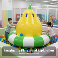Multi-Activity Inflatable Castle sphere Pit Compatible Multi-Activity Obstacle Course Includes Slide and Seesaw vividly Colored