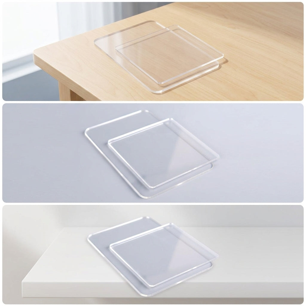 Clear Acrylic Clay Tool Base DIY Clay Rolling Board Thick Plate Rectangular Clay Pressing Plate for Polymer Clay Modeling