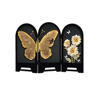 Three-Panel Tabletop Decorative Screen Arched Decorative Screen Freestanding Decor Minimalist for Entryway, Dresser