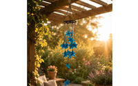 Colorful Nautical Glass Wind Chime Ocean Themed Sea Star Wind Chime Decorative for Garden, Patio, Balcony