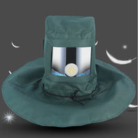 Transparent Window Safeguarding Face Hood Ear Openings Dust Hood Breathable Shoulder Drape for Grinding