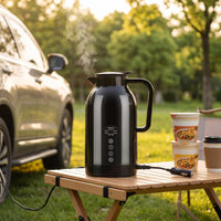 Vehicle Electric Kettle 12V-24V Electric Travel Kettle Temperature Holding Hot for Truckers, Commuters, Road Trips, Truck