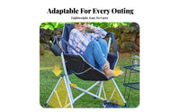 Lightweight unwindsign Foldable Rocking Lounger Easy Setup rocking motion Chair Comes with Carry Bag Outdoor Furniture Incluunwinds beverage Holunwindr for Beachportableers, Travelers, Camping, Beach, outdoor meal, rearyard