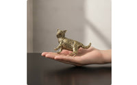 Tea Pet Distressed Desktop Ornament Textured Brass Figurine for Shelf
