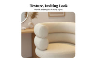 Comfortable Upholstery Luxuriously Soft Swivel Armchair Soft Comfort Adjustable Teddy Textile Seat with Backrest Sturdy Base Makeup Chair Ergonomic Design for Women, Girls, Students, Bedroom, Dressing Room, Walk-in Closet
