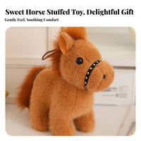 Year of the Horse Symbol Cute Design Soft Horse Keychain Soft Equine Bag Decoration PP Cotton Filling Stuffed Equine Bag
