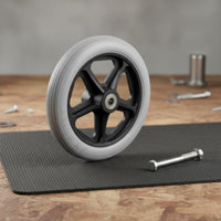 Wear-Resistant 7 Inch Wheelchair Front Wheel Easy Installation Wheelchair Replacement Front Caster Heavy Duty Solid Caster Tire Non-Slip