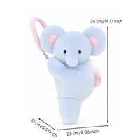 Cute Fuzzy Tissue Holder with Strap Soft Cartoon Animal Tissue Holder for Road Trips