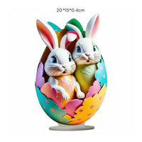 Holiday Themed Easter Bunny Egg Ornament 2D Acrylic Bunny Decoration 2D Acrylic Easter Decoration for Desktop