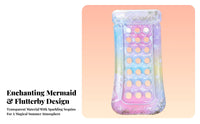 Thickened PVC Material Mermaid Glitter Pool Inflatable Lounger Lightweight and Portable Sequin Inflatable Lounger Ing Mattress Easy To