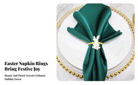 Easter Hare Napkin Buckle Elegant Design Easter Themed Napkin Holder Reusable White Hare Flower Serviette Holder for Banquets, Restaurants, Weddings
