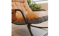 Anti-Tip Design Upholstered Rocking Lounge Chair Side Storage Pocket Padded Rocking Recliner Adjustable Backrest Modern Lazy Sofa Chair Extra Wide Seat for Women, Adults, Balcony, Bedroom, Living Room, Small Apartment