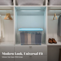 Plastic Storage Box with Lid Long-Lasting Stackable Storage Bin Heavy Duty
