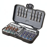 Two-positionPosition Ratchet Screwdriver Kit Compact Screwdriver Kit Hard Case T Handle Driver Set Molded Slots