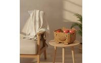 Rattan-Style Bear Storage Basket Open-Top Woven Basket with Ears Compact Animal Storage Bin Decorative for Playroom