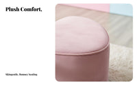 Modern Design Round Padded Stool Sturdy Build Footstool Multi-Functional Indoor Seating Multifunctional for Children, Adults, Homeowners, Living Room, Entryway, Bedroom, Office