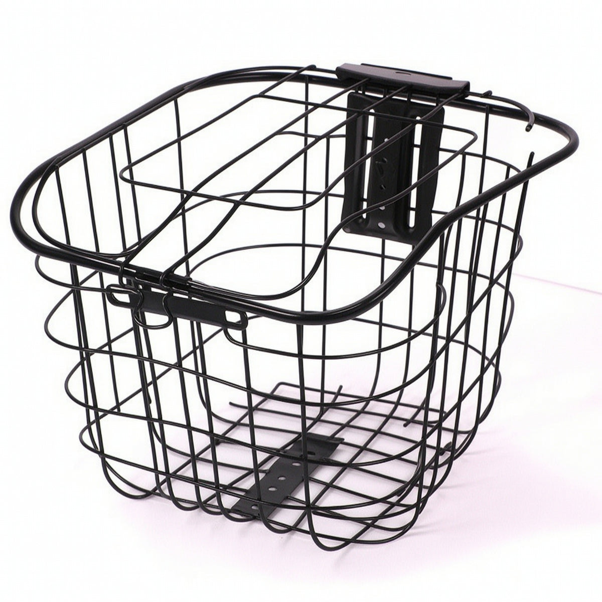Thickened Front Bike Basket Rectangular Wire Basket with Mounting Bracket Long-Lasting Sturdy for Commuters